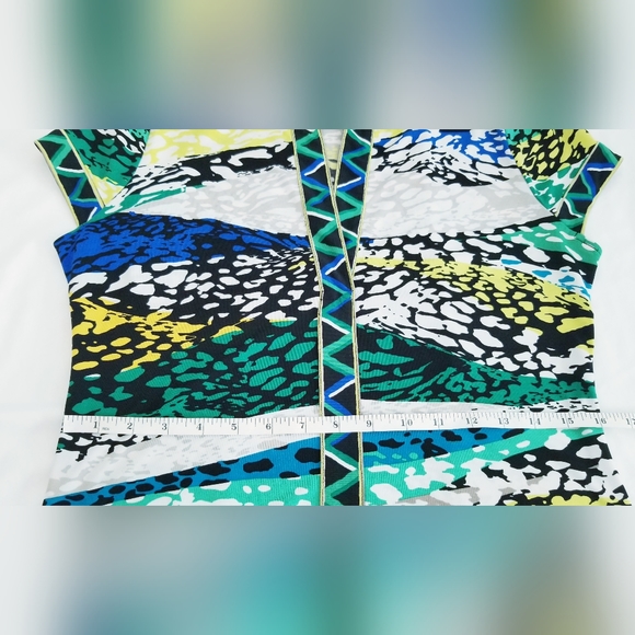 BCBGMAXAZRIA Daly Geometric Print Short Sleeve Dress - Picture 10 of 12